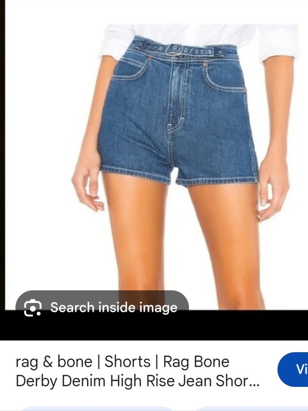 rag & bone High-Rise Denim Jean Shorts in Medium Blue